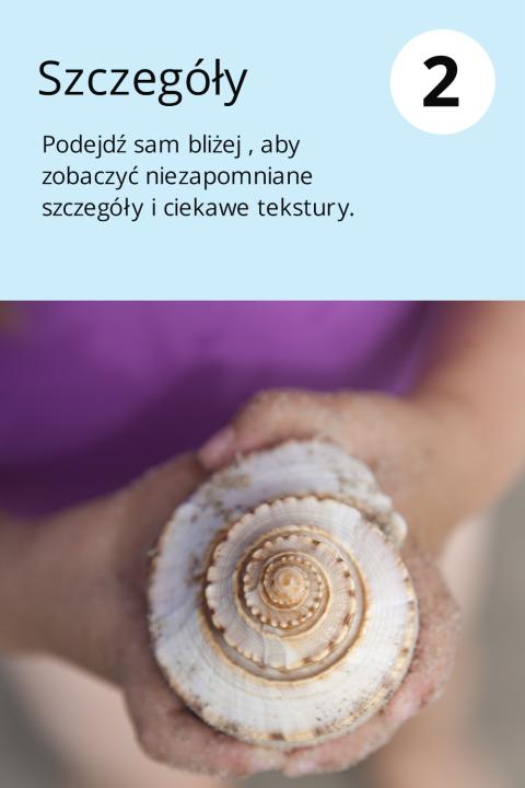 2) Szczegóły Podejdź sam bliżej , aby zobaczyć niezapomniane szczegóły i ciekawe tekstury.